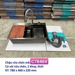 Chậu chén Nano kèm vòi